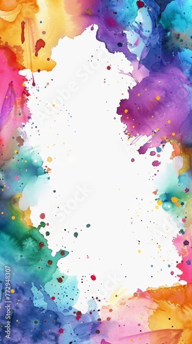 Abstract colorful watercolor background with splashes