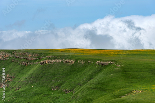 Picturesque summer view of Bermamyt plateau in the Karachay-Cherkess Republic. photo