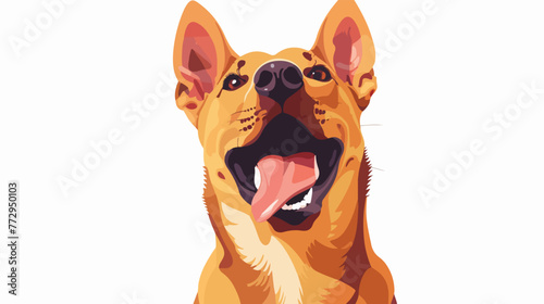 Dog showing tongue flat vector 