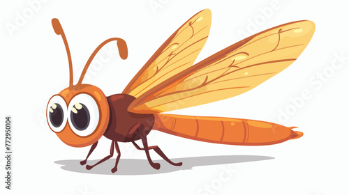 Funny firefly on white background flat vector