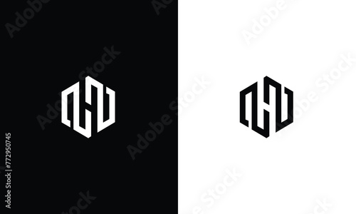 NN logo initial letter design template photo
