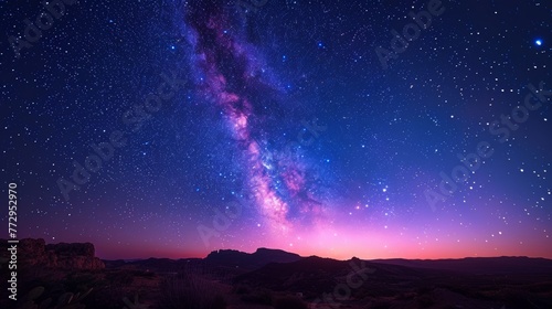 Starry night sky with the Milky Way © iVGraphic