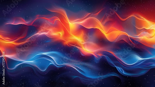 Abstract colorful wave patterns on a dark background