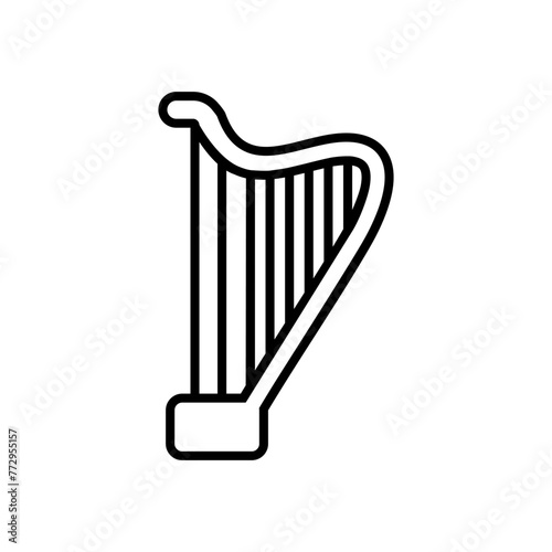 Harp icon vector. Music illustration sign. Orchestra symbol or logo.