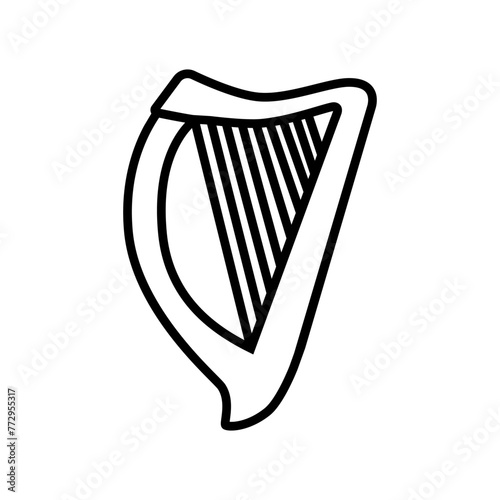 Harp icon vector. Music illustration sign. Orchestra symbol or logo.