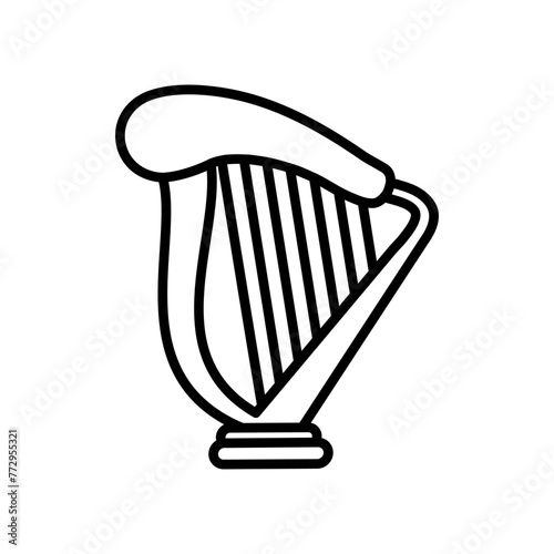 Harp icon vector. Music illustration sign. Orchestra symbol or logo.