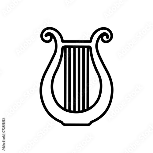 Harp icon vector. Music illustration sign. Orchestra symbol or logo.