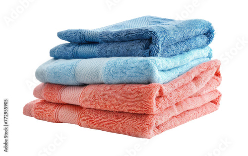 Pile of Folded Towels isolated on transparent Background