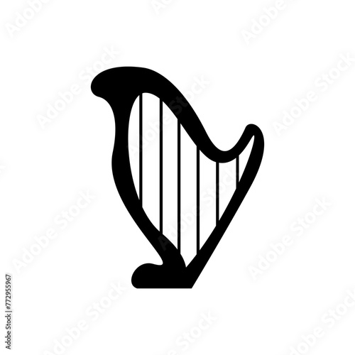 Harp icon vector. Music illustration sign. Orchestra symbol or logo.