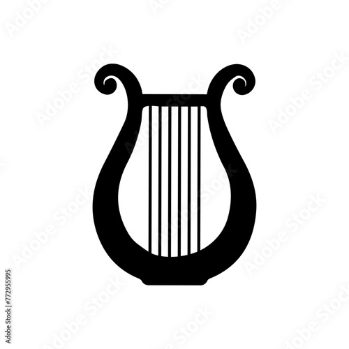 Harp icon vector. Music illustration sign. Orchestra symbol or logo.