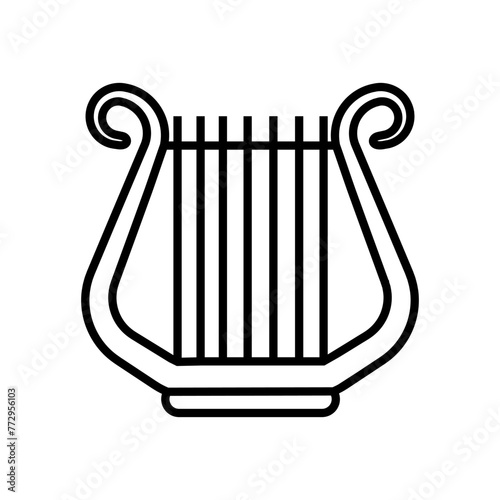 Harp icon vector. Music illustration sign. Orchestra symbol or logo.