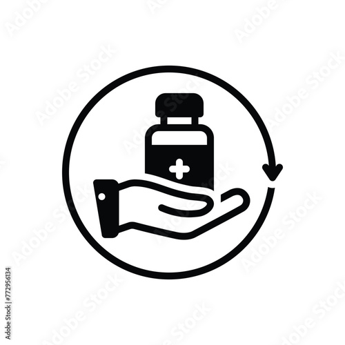 Black solid icon for medication