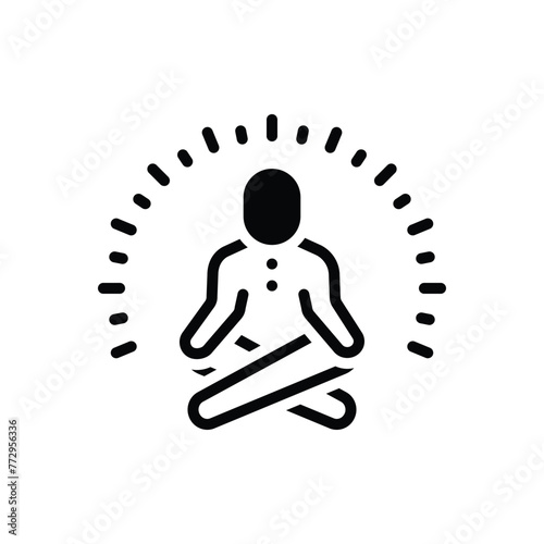 Black solid icon for mindfulness