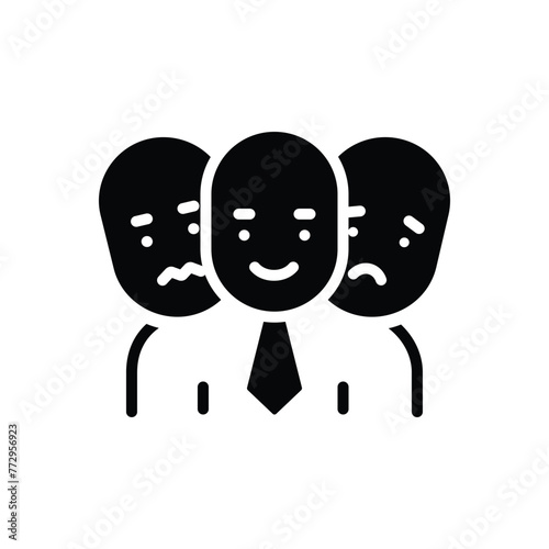 Black solid icon for multiple personality