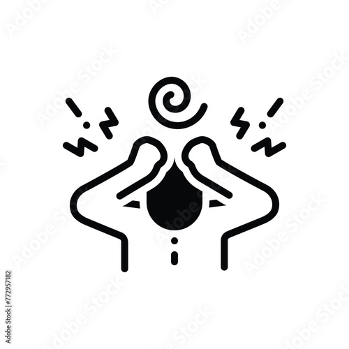 Black solid icon for panic attack