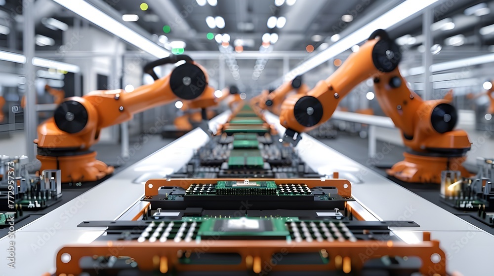 The assembly of printed circuit boards using robotic systems increases the efficiency of the process and minimizes the likelihood of errors. The assembly of printed circuit boards using robotic systems increases the efficiency of the process and minimizes the likelihood of errors.