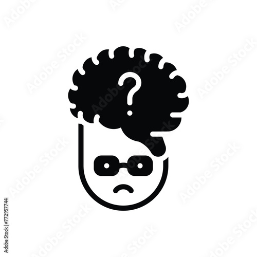 Black solid icon for dementia