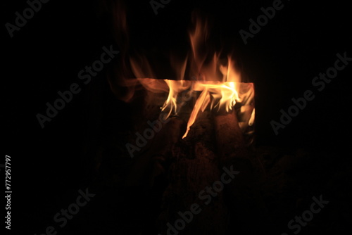 Background of Pawon stove bonfire burning