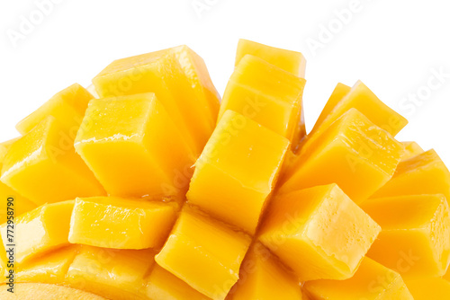 Yellow mango isolated on a transparent background photo