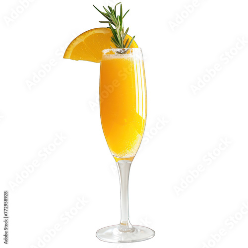 Sip into elegance with a Mimosa cocktail, a blend of orange juice and sparkling wine. isolated on transparent background png