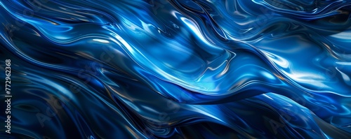Abstract blue liquid waves background