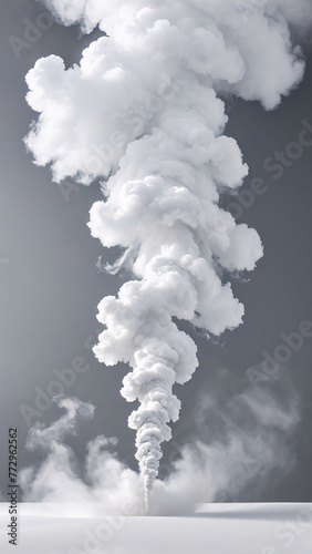 Vertical abstract texture white background with white smoke those striving upward. Minimalist style, monochrome