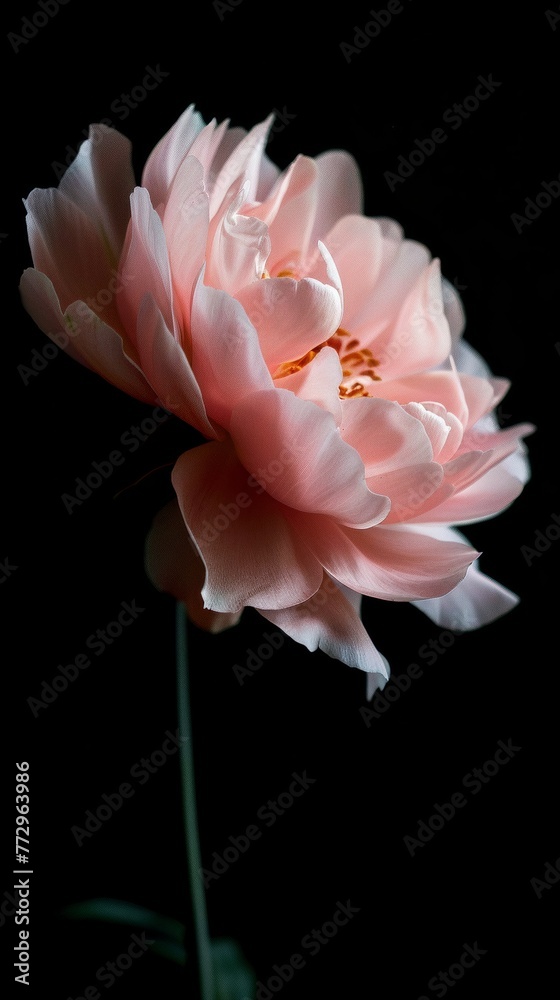 Elegant pink peony on a dark background Elegant pink peony on a dark background