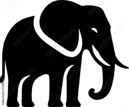 Silhouette éléphant noir, vecteur sur fond transparent 