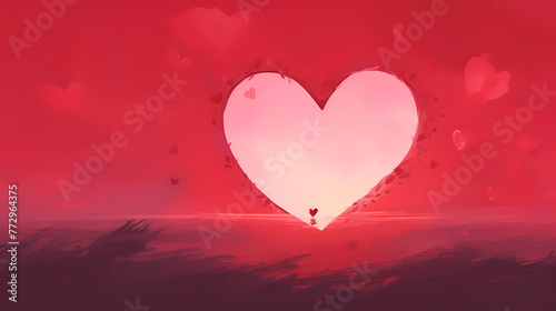 Simple heart-shaped background