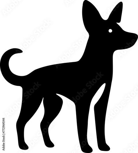Silhouette chien, noir fond transparent