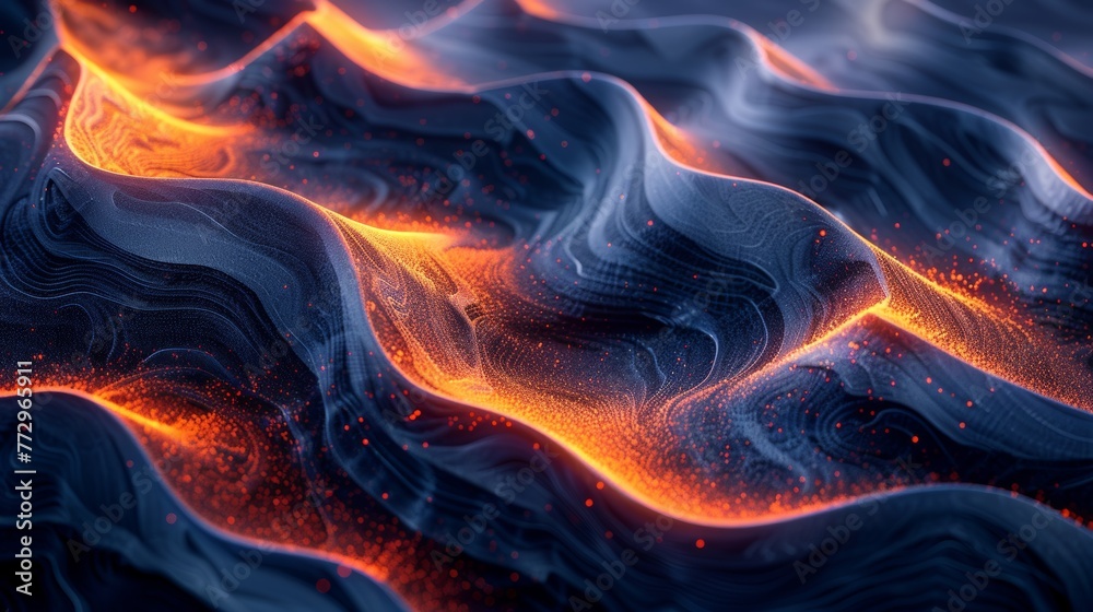 Abstract lava flow pattern with glowing lights Abstract lava flow pattern with glowing lights