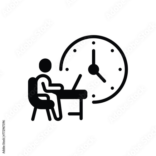 Black solid icon for working hours