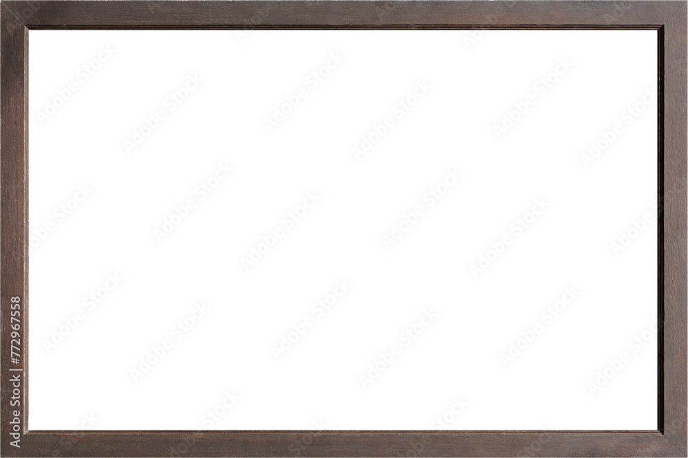 Blank wooden picture frame, vintage rustic wall decor, PNG file no background
