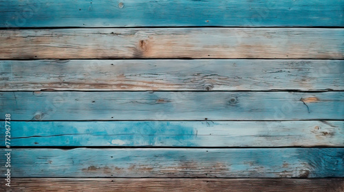 Wooden wall with blue paint