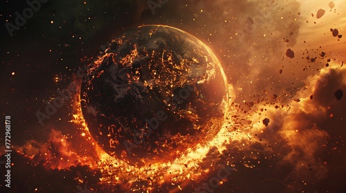 The Burning Planet A Dramatic View of Earth's Core Generative AI