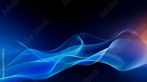Orange and blue smoke wave abstract background