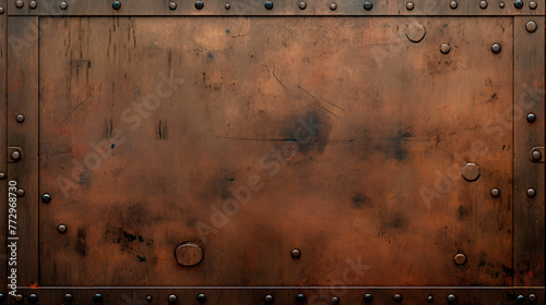 Metal door adorned with rivets and g 1 4 1 © StockKing