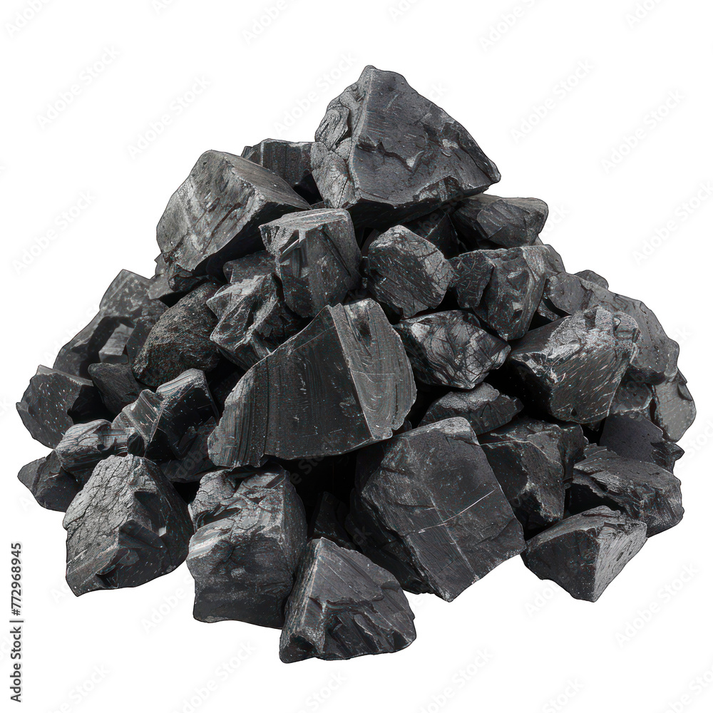 Natural wood charcoal, traditional charcoal or hard wood charcoal isolated, coal isolated on isolated, transparent, alpha background png