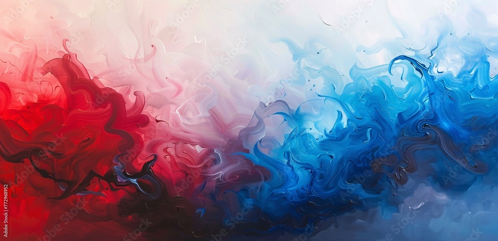 February's Fiery Fusion A Blend of Red and Blue Generative AI