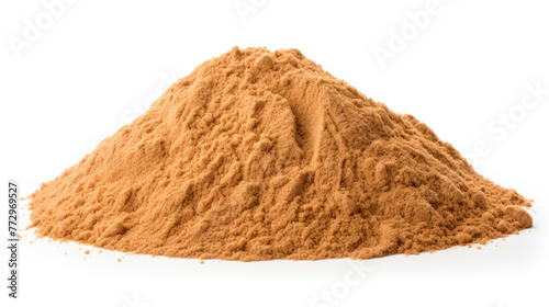 A pile of sand on a white background