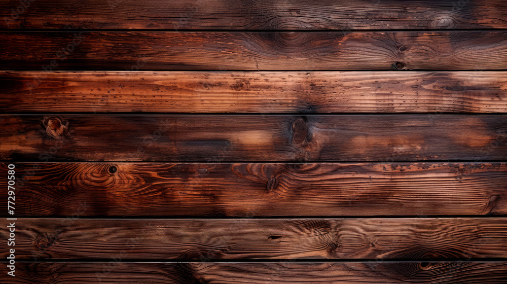 A wooden wall with multiple planks up close