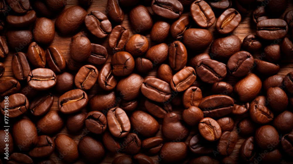 A close-up of a mound of coffee beans on a surface A close-up of a mound of coffee beans on a surface