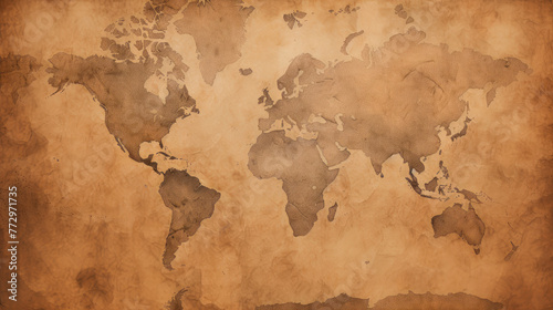Close-up of paper map of the world