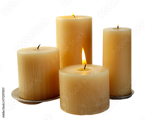 Candle isolated on transparent background, generative AI