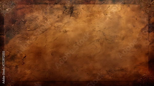 Metal plate with brown and gold textured background and border © StockKing