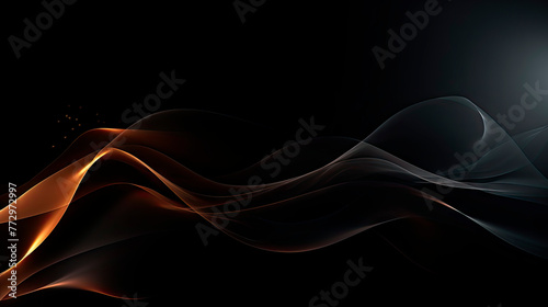 Abstract background of black and orange waves