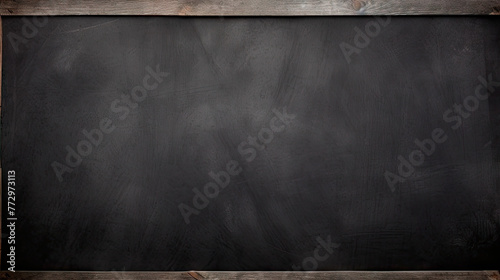 Dark chalkboard with wooden frame photo