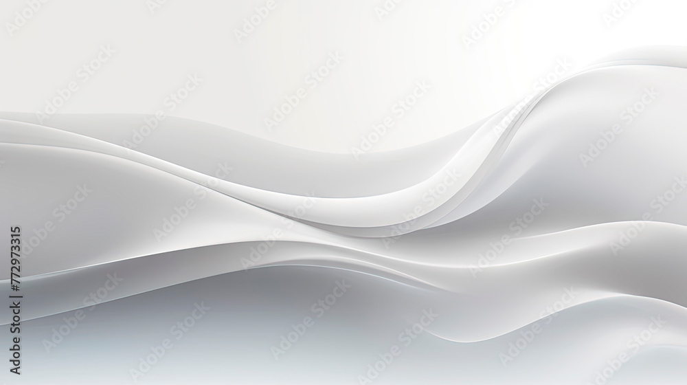 Smooth abstract waves on white backdrop