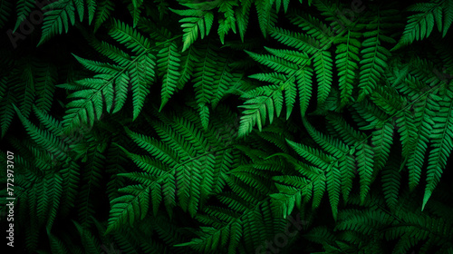 Close-up of a lush fern leaf in a dimly lit room