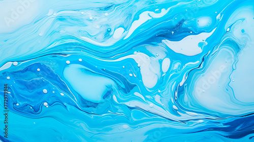 Abstract blue and white wave painting